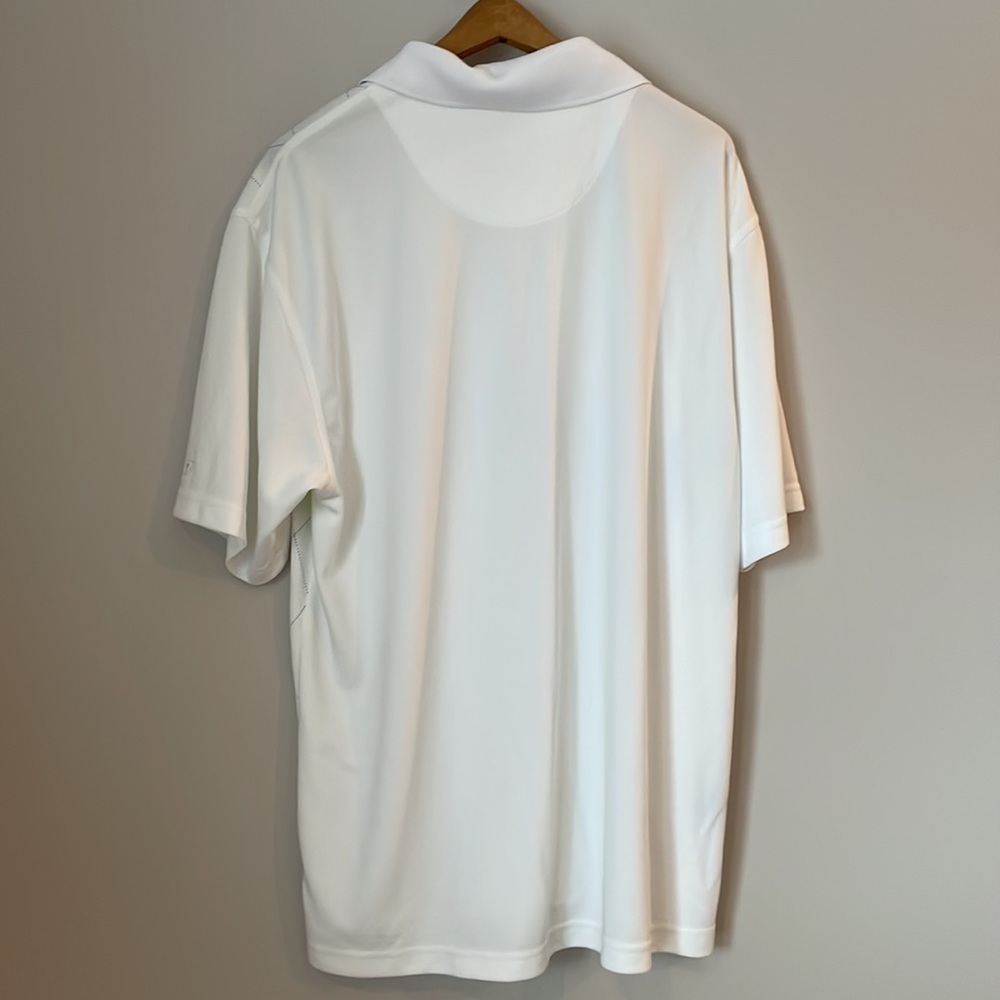 Pro Tour Golf Polo Shirt SZ XL White with Pattern Moisture Wicking Breathable - Picture 10 of 10